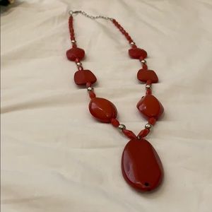 Red stone/bead necklace